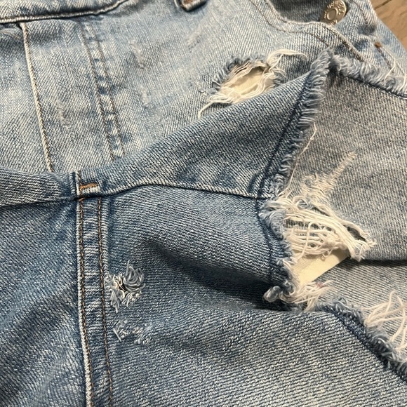 Madewell Women Size XS Cotton Denim Shortalls Bib Jean Overall Shorts - Picture 7 of 9